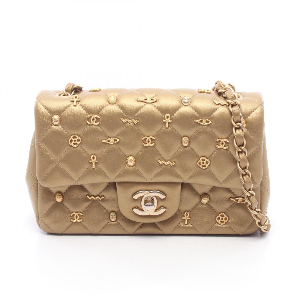 Chanel Matelasse Shoulder Bag Leather Gold Tone